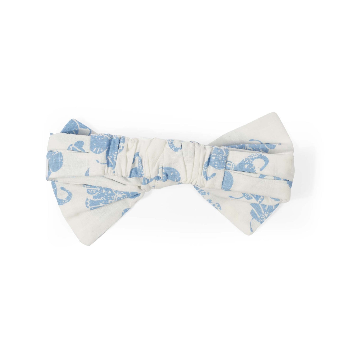 Off White and Blue Elephant Organic Cotton Baby Headband