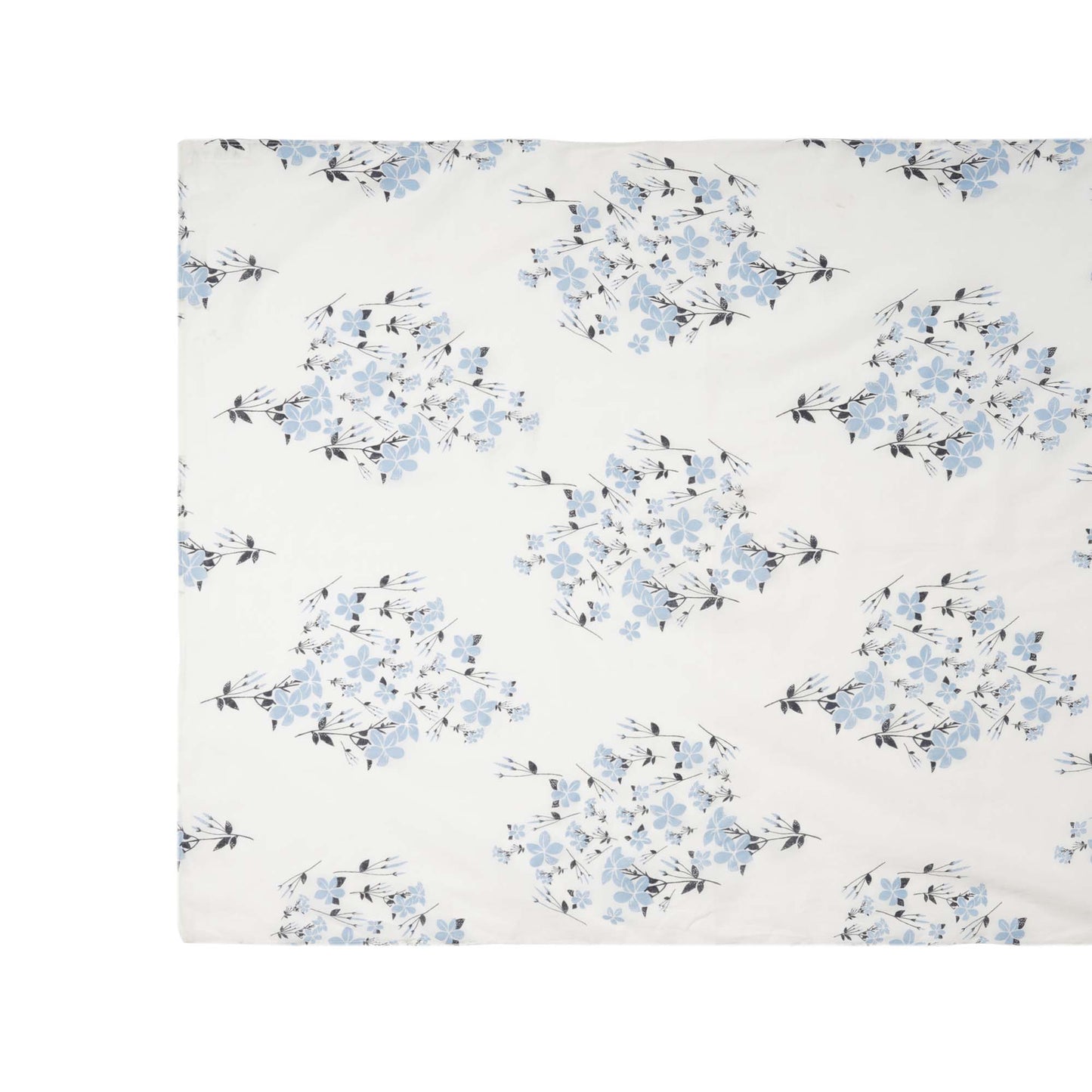 Off White and Blue Jasmine Organic Cotton Rectangular Scarf