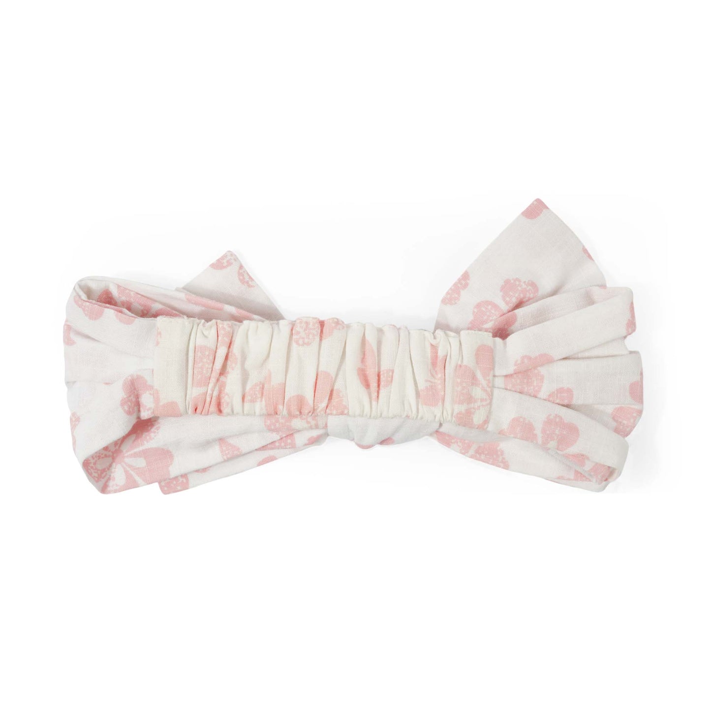 Off White and Pink Floral Butterfly Organic Cotton Baby Headband