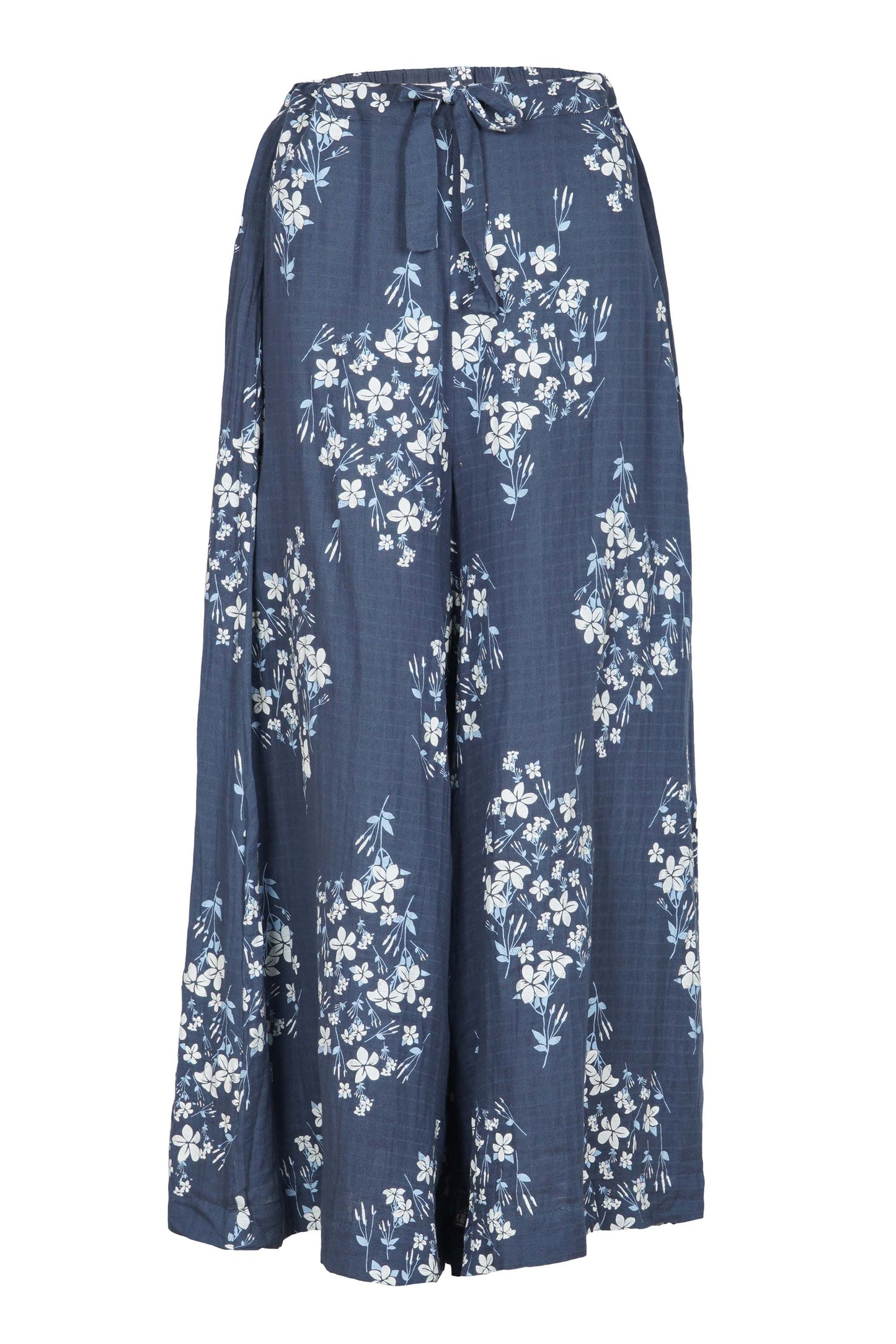 Vintage Indigo and White Jasmine Organic Cotton Culottes