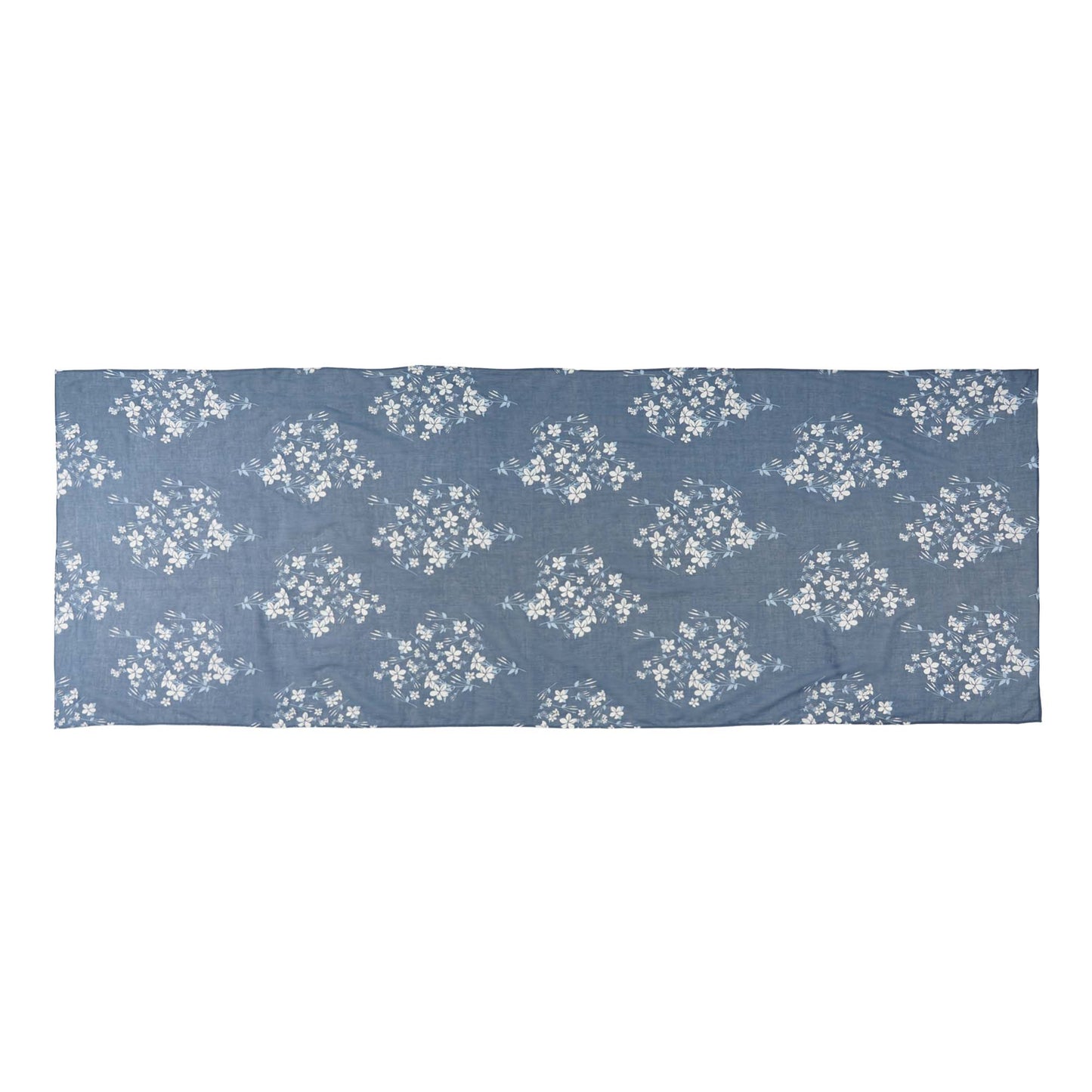 Vintage Indigo and White Jasmine Organic Cotton Rectangular Scarf