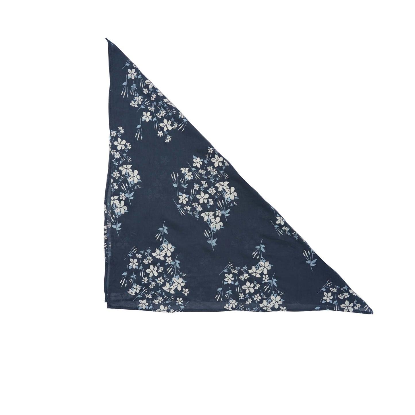 Vintage Indigo and White Jasmine Organic Cotton Square Scarf