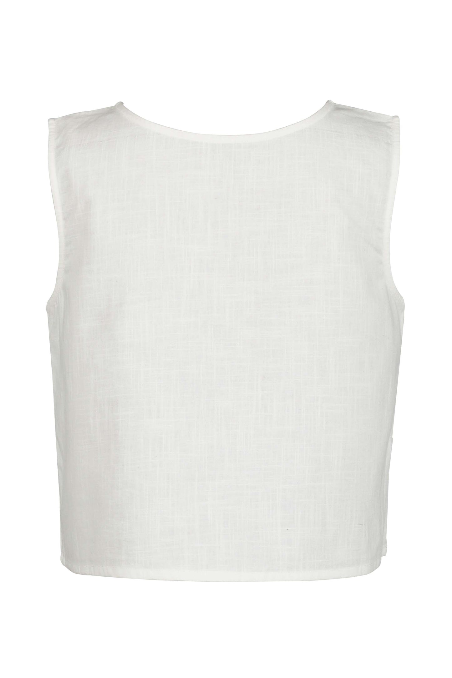 Off White Organic Cotton Reversible Sleeveless Blouse